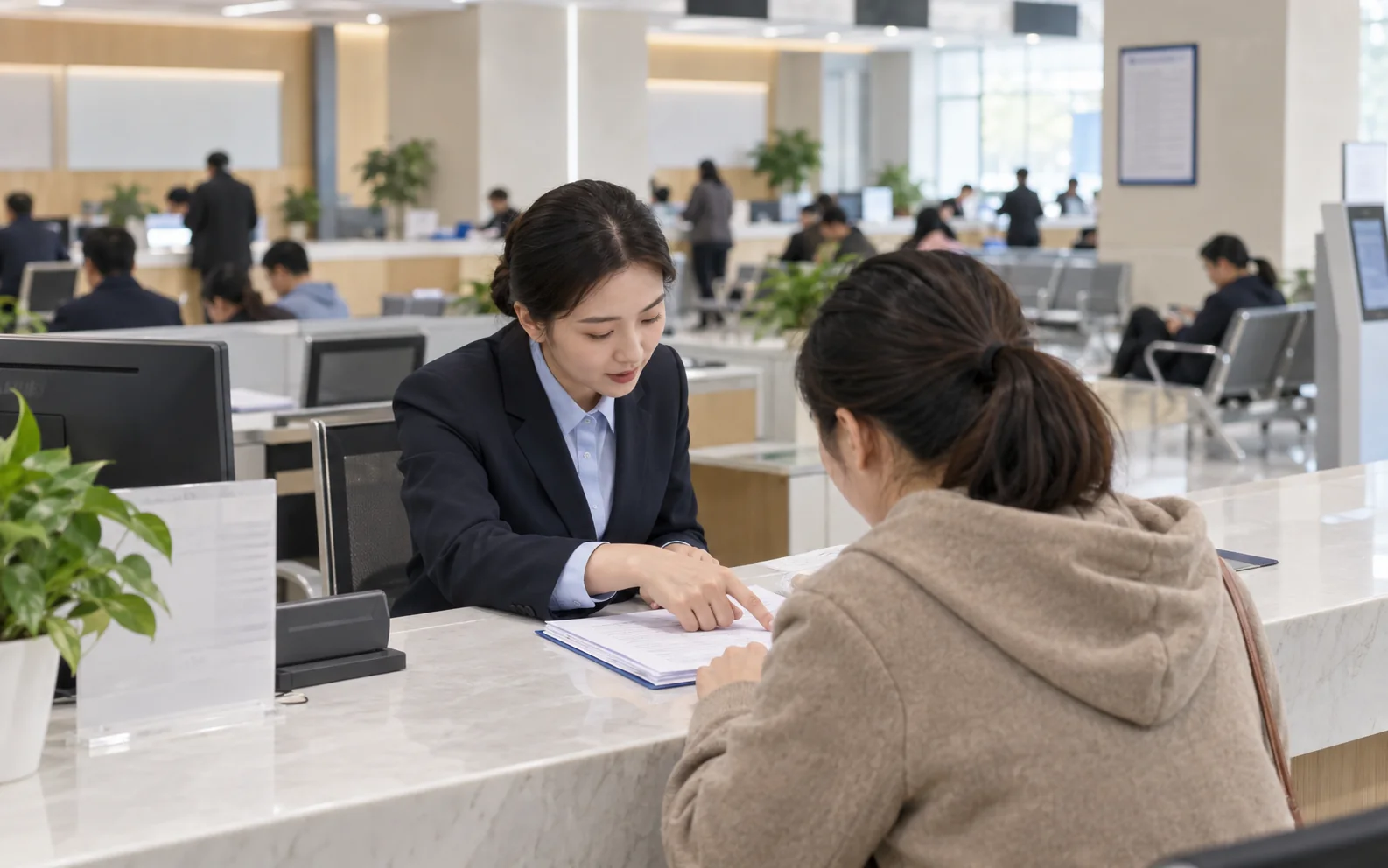 政务服务与基层治理的场景概念渲染图
